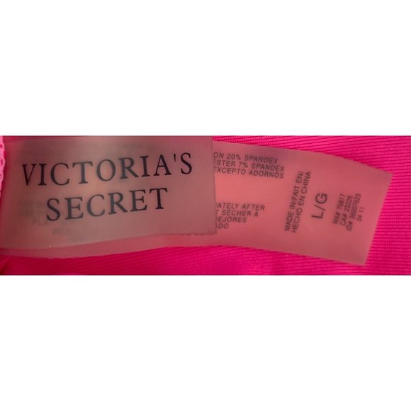 Victoria's Secret Women's Size Large Pink & Gold Heart Polka Dot Bikini Top - Picture 4 of 5